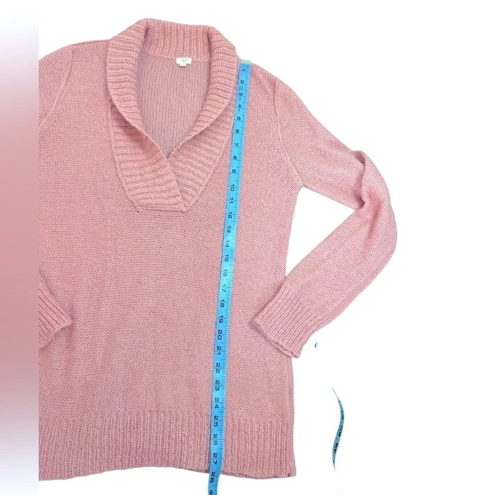 J. Crew Blush Pink Mohair Wool Blend Dolce Shawl Collar Sweater Women’s Sz Med